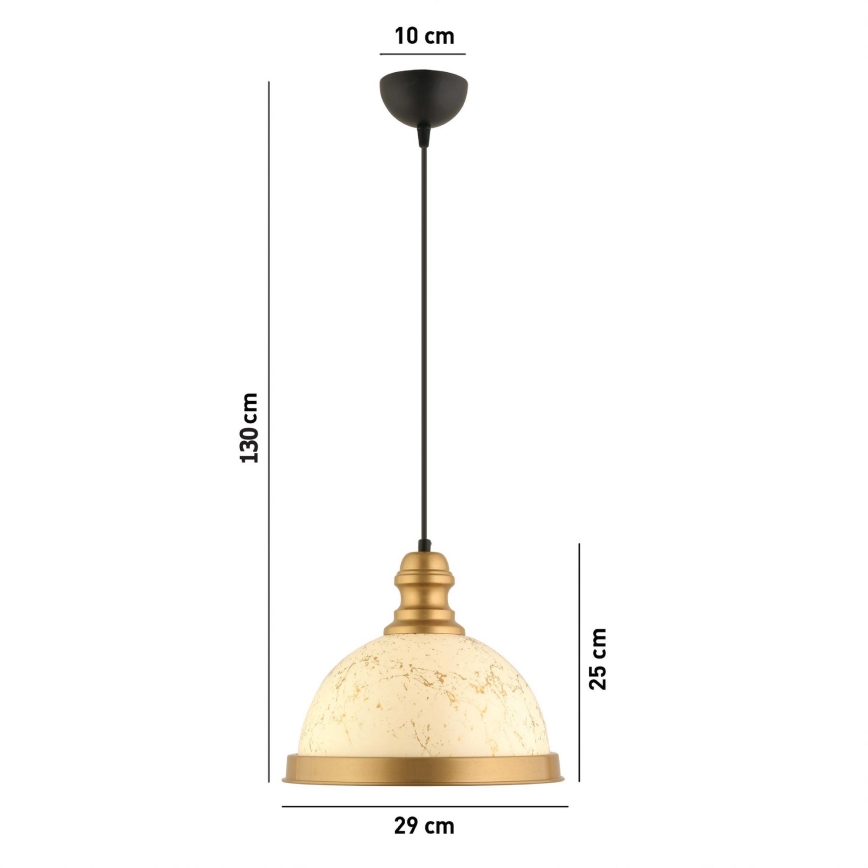 MONZA pendellampa 1xE27/40W/230V diameter 29 cm kräm/brons