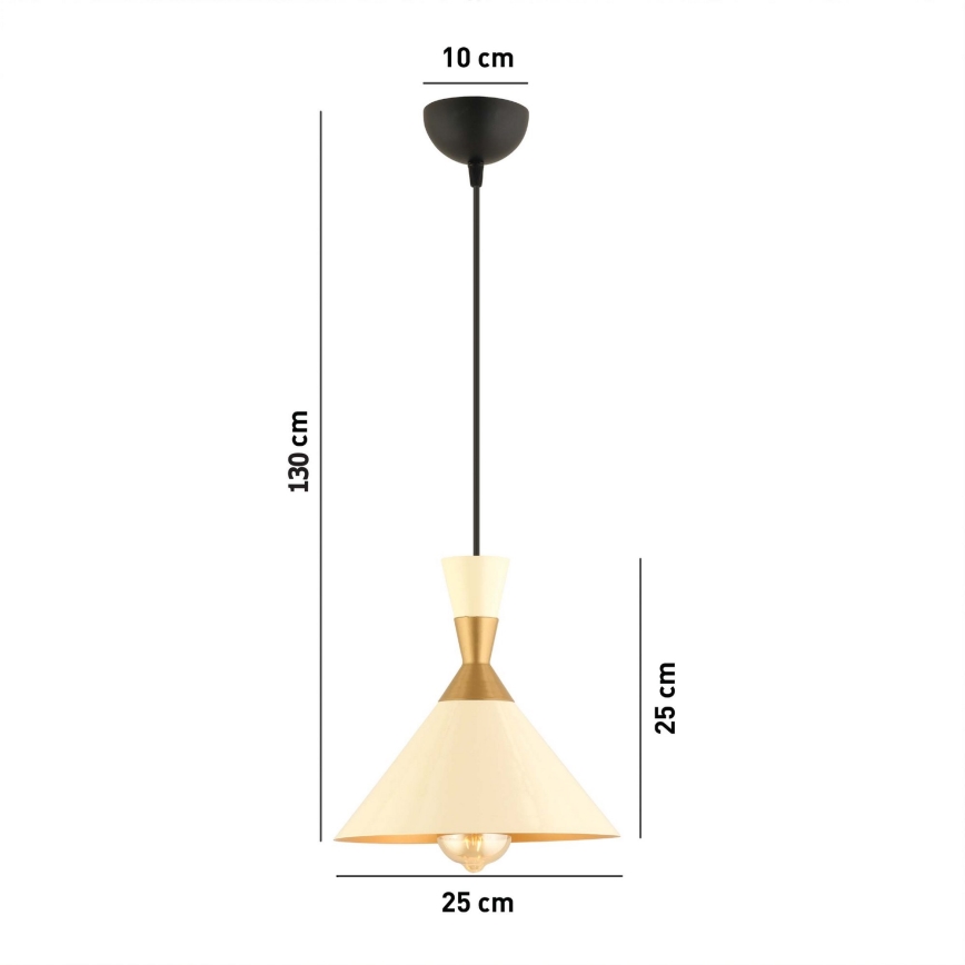 MONZA takk pendel 1xE27/40W/230V Ø 25 cm krem/bronze