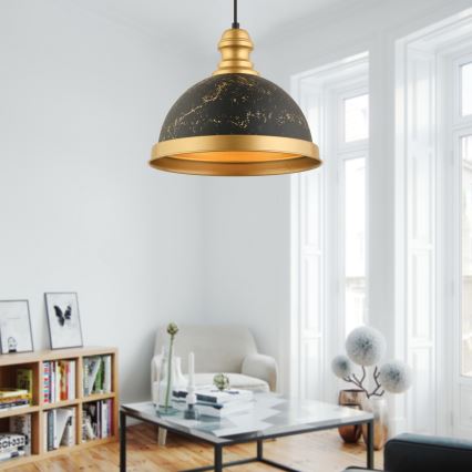 MONZA takk pendel 1xE27/40W/230V Ø 29 cm svart/bronze