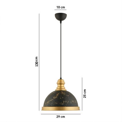 MONZA takk pendel 1xE27/40W/230V Ø 29 cm svart/bronze