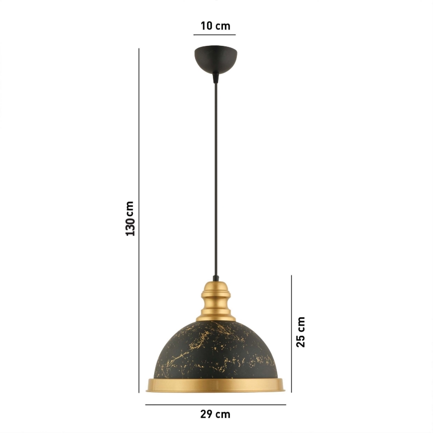 MONZA takk pendel 1xE27/40W/230V Ø 29 cm svart/bronze