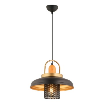 MONZA taklampa 1xE27/40W/230V Ø 32 cm svart/guld