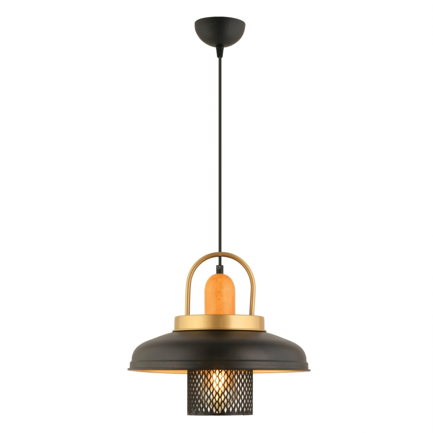 MONZA taklampa 1xE27/40W/230V Ø 32 cm svart/guld