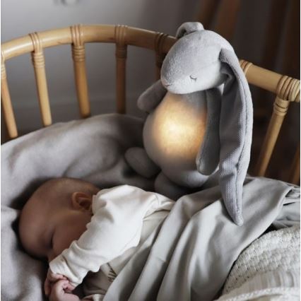 Moonie - Barn liten nattlampa kanin silver