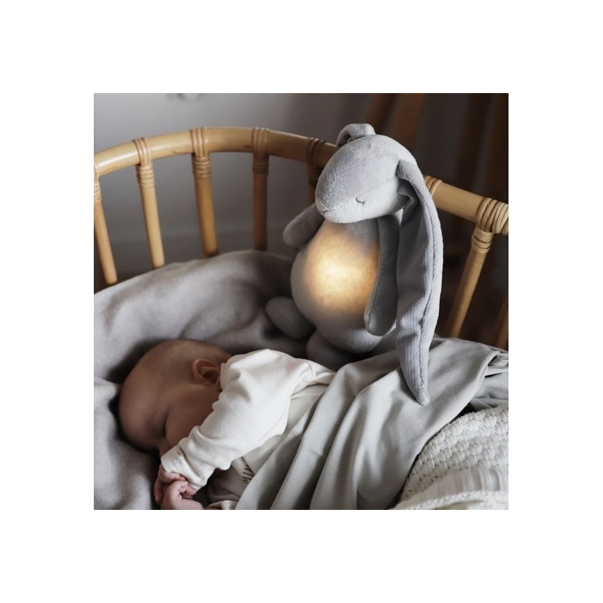 Moonie - Barn liten nattlampa kanin silver