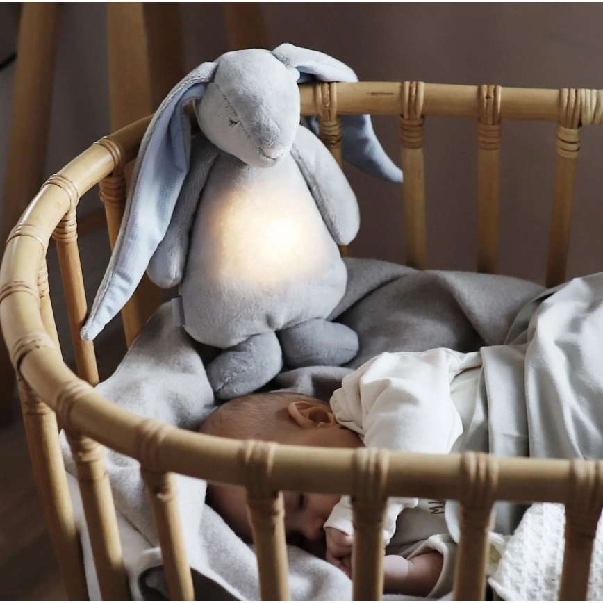 Moonie - Barn liten nattlampa kanin silver