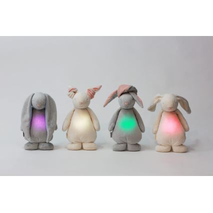Moonie - Barn liten nattlampa kanin silver