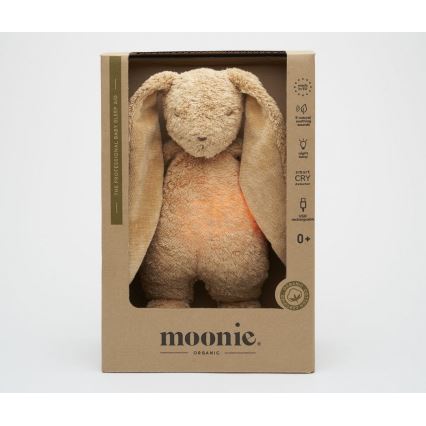 Moonie - Goskompis med melodi och ljus kanin 2.0 organic cappuccino