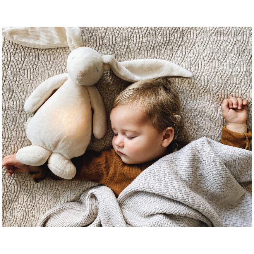 Moonie - Goskompis med melodi och ljus kanin 2.0 organic Sand