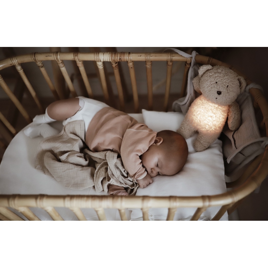 Moonie - Goskompis med melodi och ljus liten björn 2.0 organic cappuccino