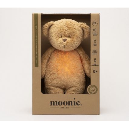 Moonie - Goskompis med melodi och ljus liten björn 2.0 organic cappuccino