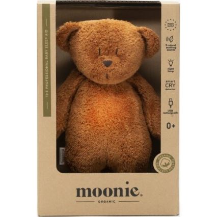 Moonie - Goskompis med melodi och ljus liten björn 2.0 organic caramel