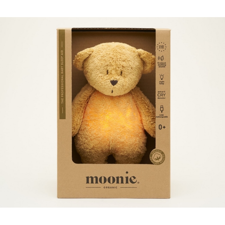 Moonie - Goskompis med melodi och ljus liten björn 2.0 organic honungsremsor