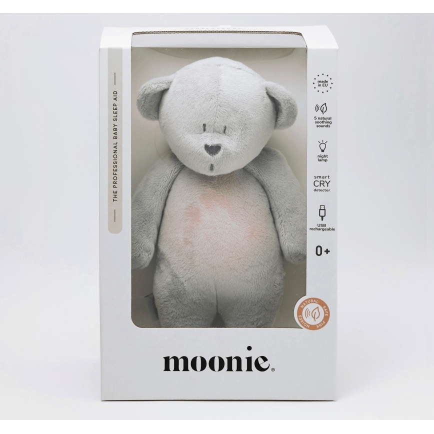 Moonie - Goskompis med melodi och ljus liten björn 2.0 silver