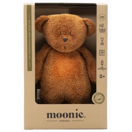 Moonie - Goskompis med melodi och ljus liten björn organic caramel natur