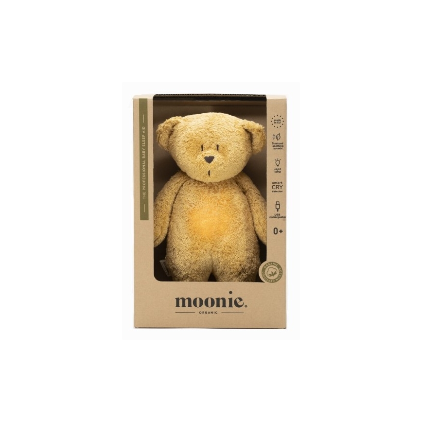 Moonie - Goskompis med melodi och ljus liten björn organic honungsremsor natur