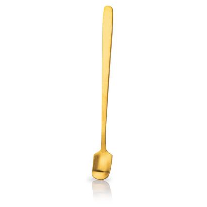 Mugg med sked LANA krämvit/guld