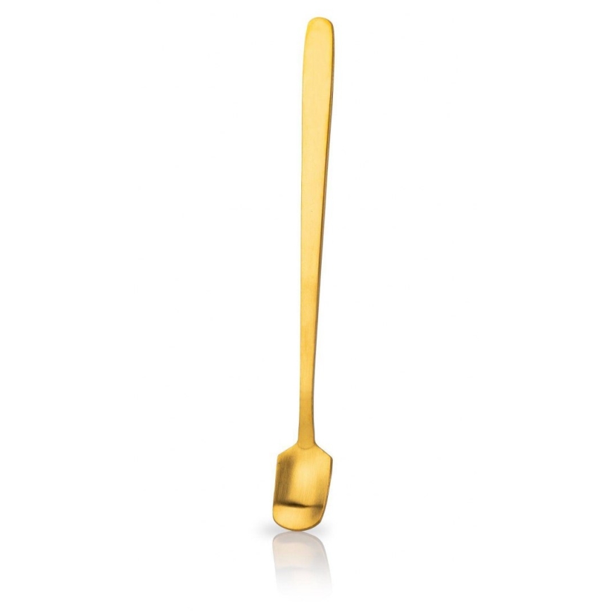 Mugg med sked LANA krämvit/guld