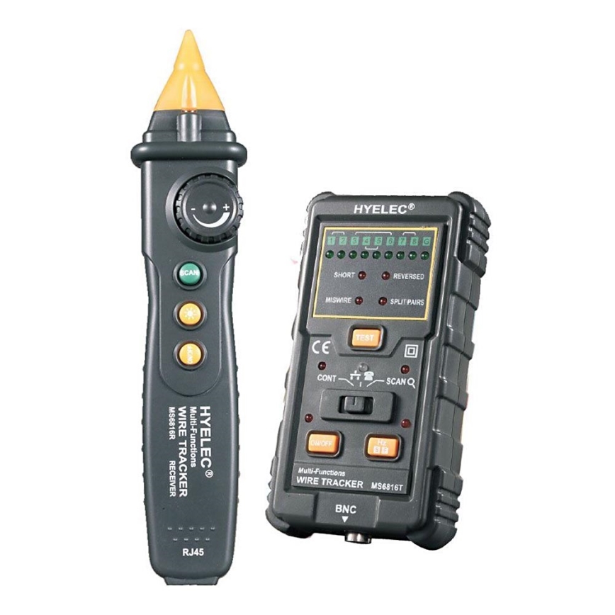 Multifunktionell kabeltestare IP40 3xAA 1x6F22