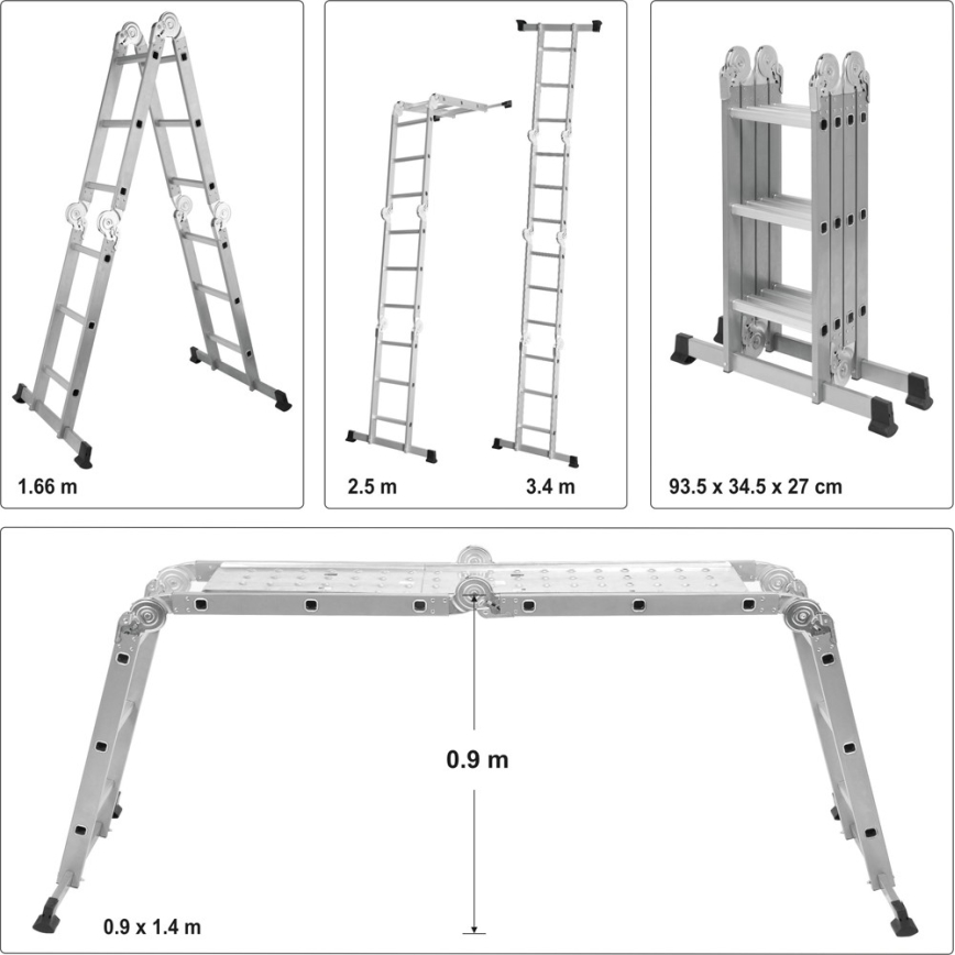 Multifunktionell stege 3,4 m