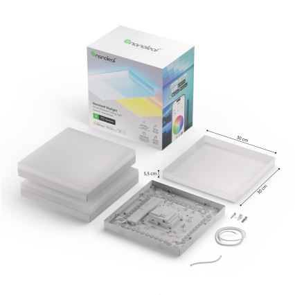 Nanoleaf - KIT 3x RGBW Dimbar taklampa SKYLIGHT 1xLED/18W/230V + 2xLED/16W/230V 2700-6500K Wi-Fi