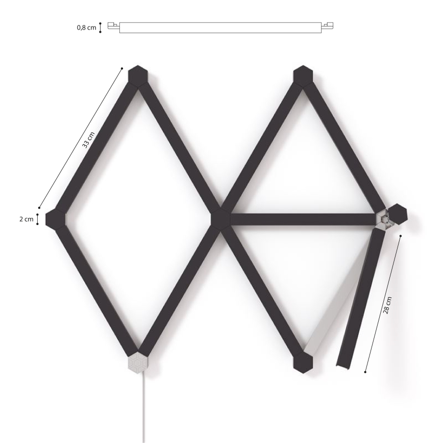 Nanoleaf - Set med rälsskydd LINES 9 delar svart matt