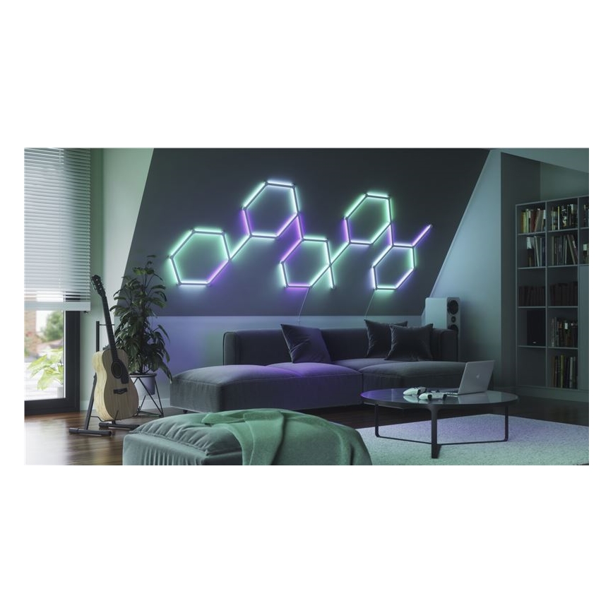 Nanoleaf - KIT 9x LED RGBW Ljusreglerad skena LINES LED/2W/230V 1200-6000K Wi-Fi