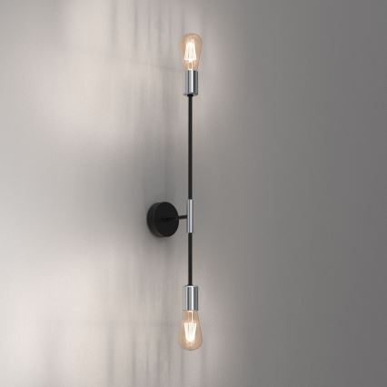 Nástěnná belysning FLAME 2xE27/60W/230V svart/skinande krom