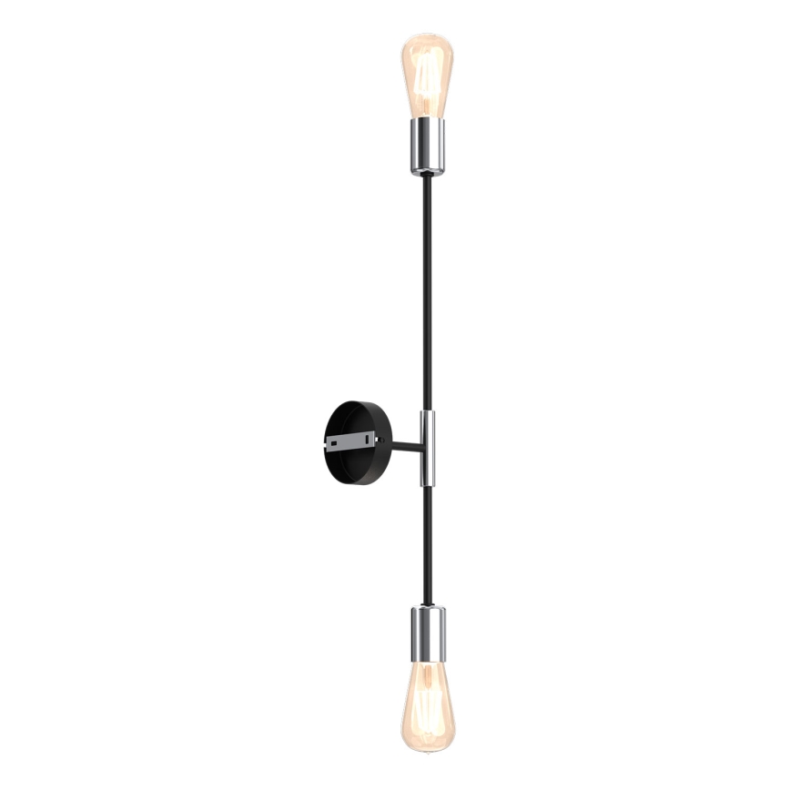 Nástěnná belysning FLAME 2xE27/60W/230V svart/skinande krom