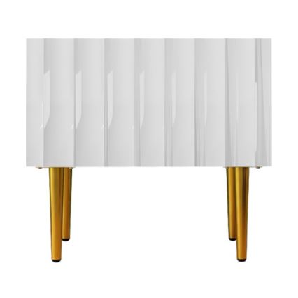 Nattduksbord ARCOS 46x50 cm vit/guld
