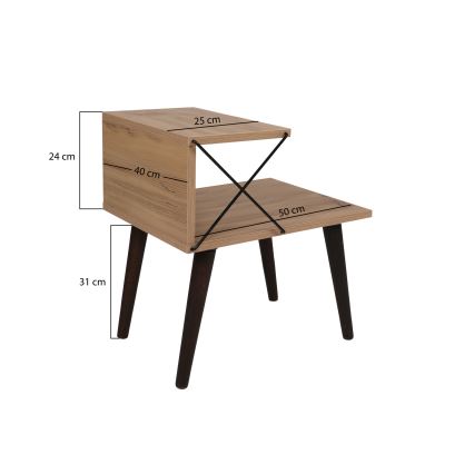 Nattduksbord CROSS 55x50 cm brun