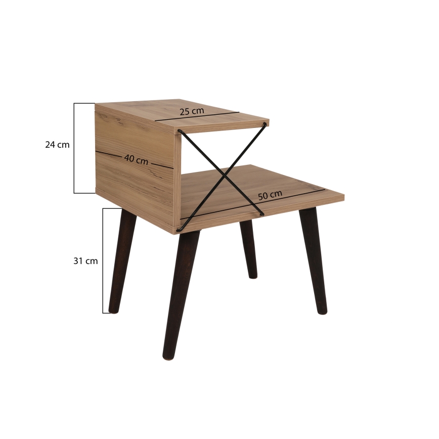 Nattduksbord CROSS 55x50 cm brun