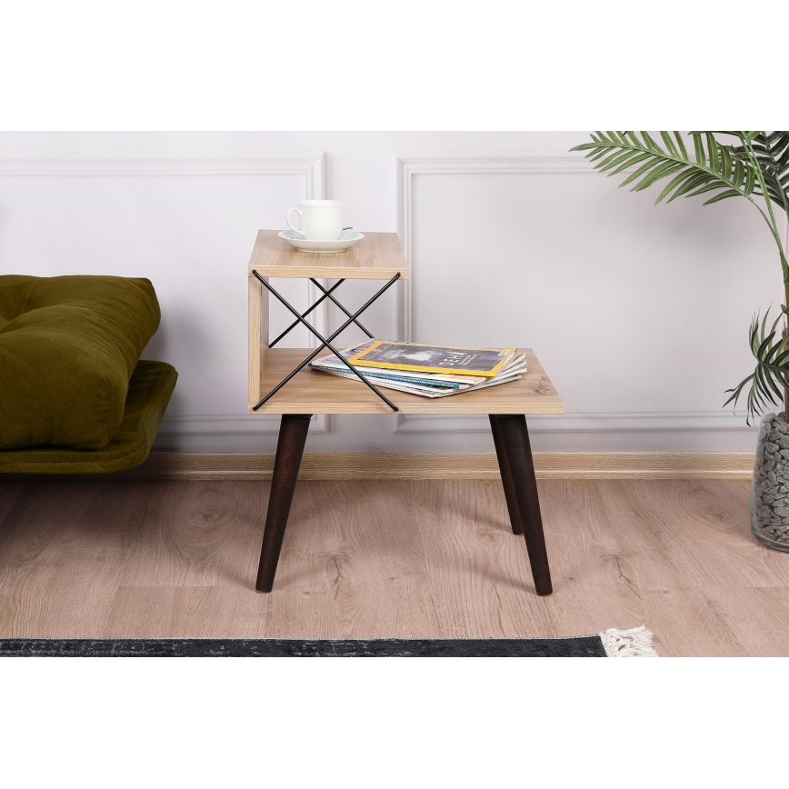 Nattduksbord CROSS 55x50 cm brun