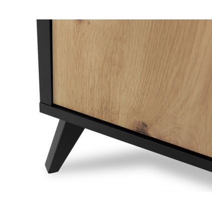Nattduksbord OVESSI 52x47 cm svart/ek artisan
