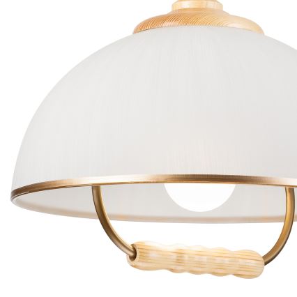 Nedhissbar taklampa RAMONA 1xE27/60W/230V beige/ljusbrun/pine