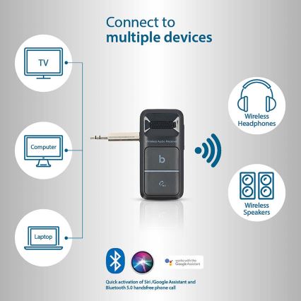 Bärbar Bluetooth AUX Mottagare