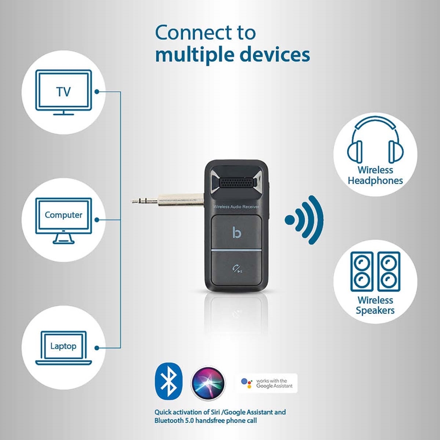 Bärbar Bluetooth AUX Mottagare