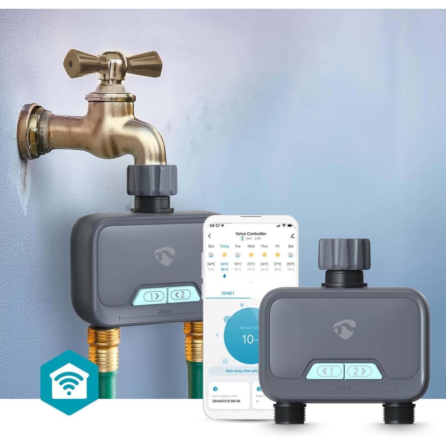 Vattenflödesregulator 4xAA Wi-Fi Tuya IP54