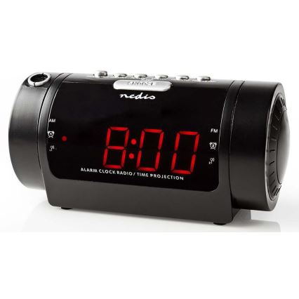 Radio väckarklocka med LED-display och projektor 230V