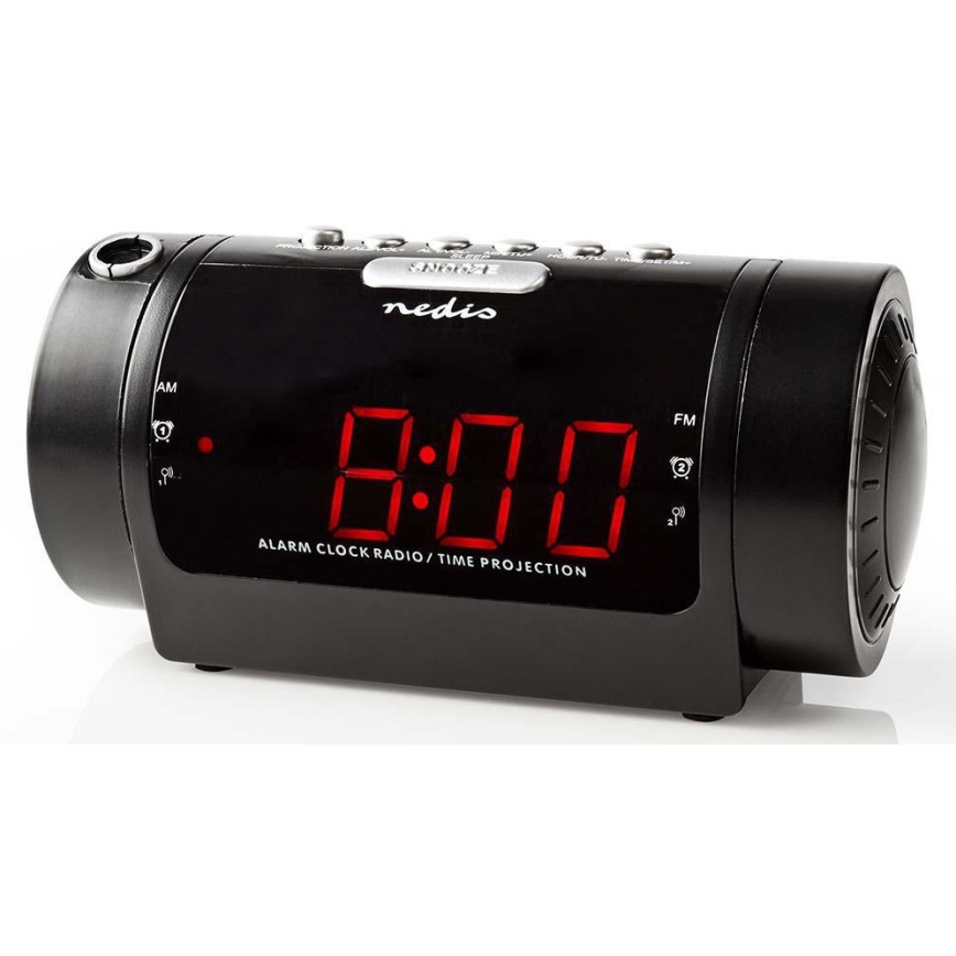Radio väckarklocka med LED-display och projektor 230V