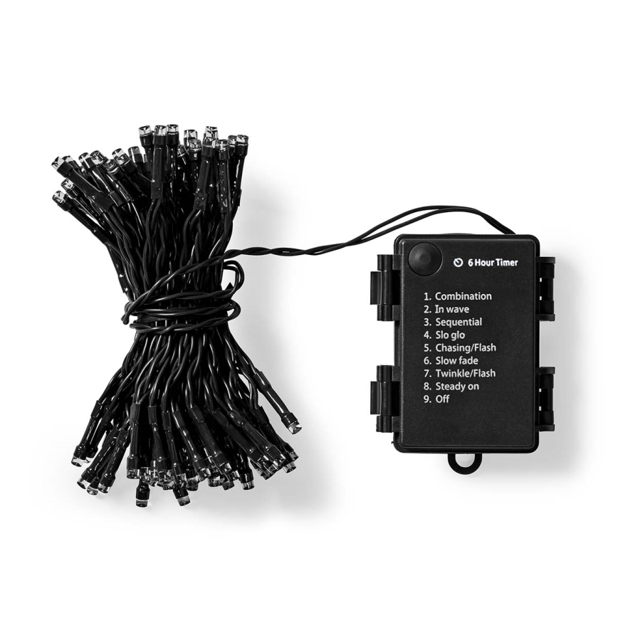LED julkedja för utomhusbruk 192xLED/7 funktioner/3xAA 14,9m IP44 varm vit