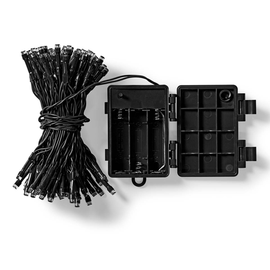 LED julkedja för utomhusbruk 96xLED/7 funktioner/3xAA 7,7m IP44 varm vit