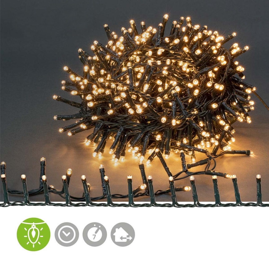 LED julkedja för utomhusbruk 560xLED/7 funktioner 14m IP44 varm vit