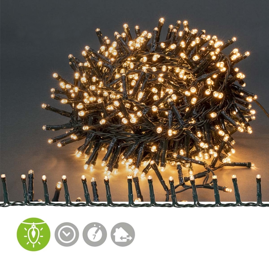 LED julkedja för utomhusbruk 700xLED/7 funktioner 17m IP44 varm vit