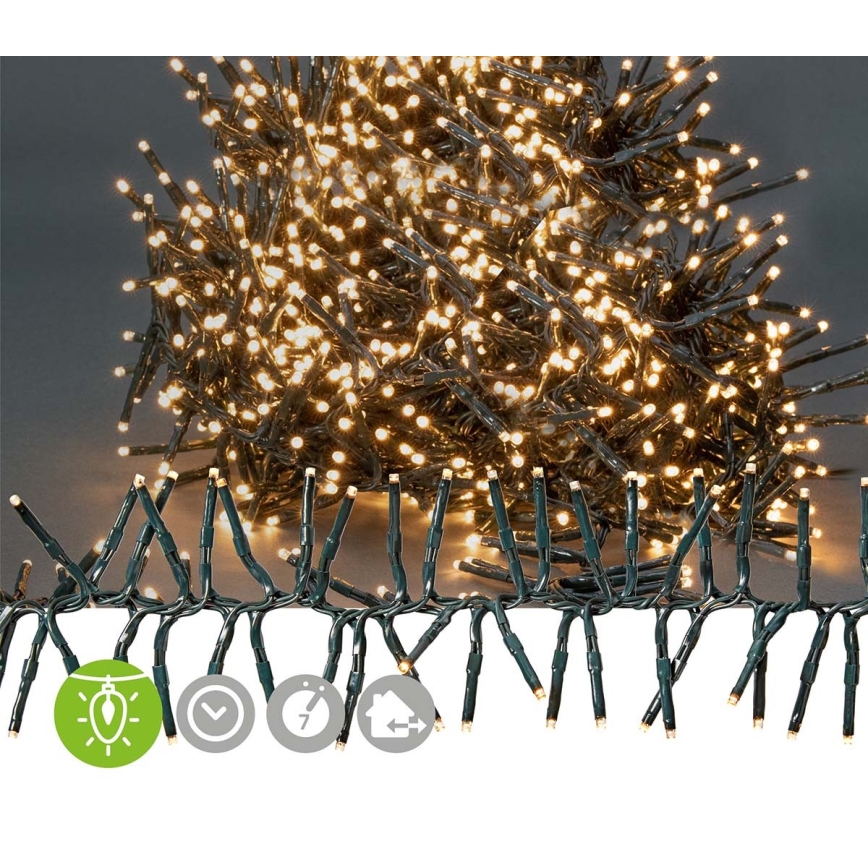 LED julkedja för utomhusbruk 1512xLED/7 funktioner 14m IP44 varm vit