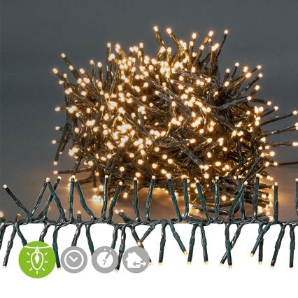 LED julkedja för utomhusbruk 768xLED/7 funktioner 8,6m IP44 varm vit