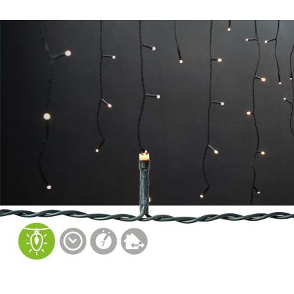 LED Utomhus Julgardin 180xLED/7 funktioner 10,9m IP44 varm vit