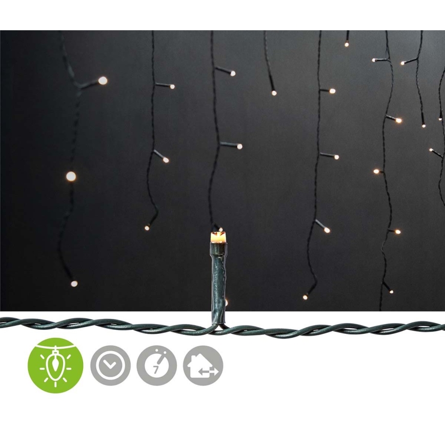 LED Utomhus Julgardin 180xLED/7 funktioner 10,9m IP44 varm vit