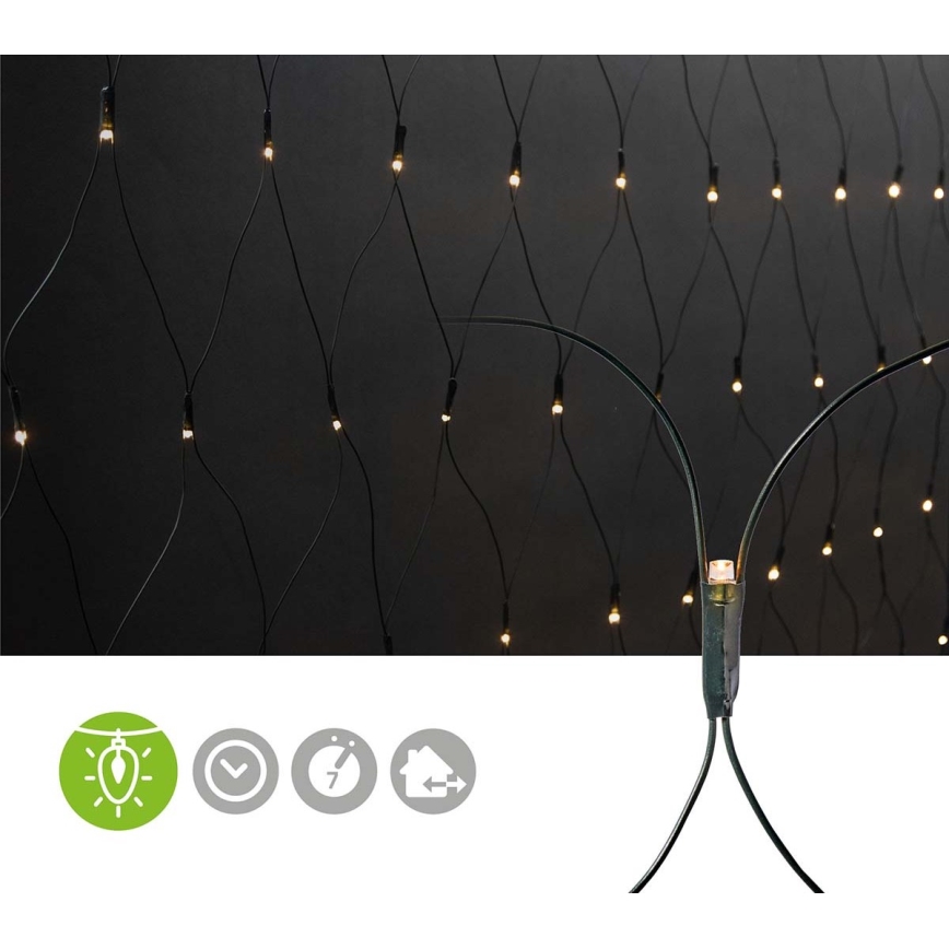 LED Utomhus Julgardin 160xLED/7 funktioner 5m IP44 varm vit