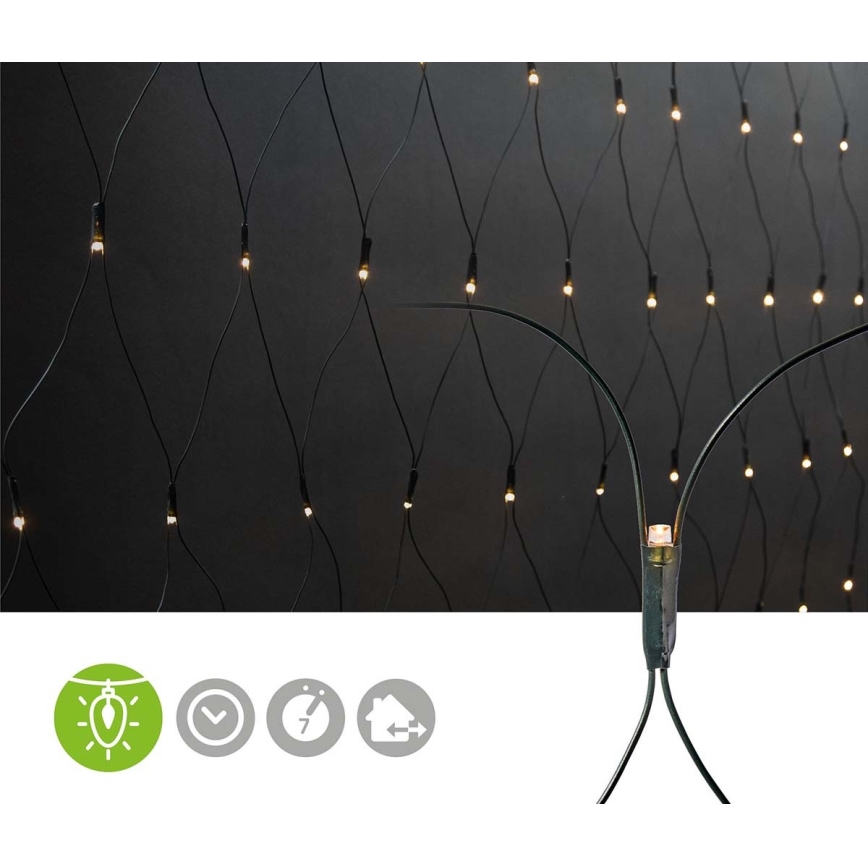 LED Utomhus julgardin 320xLED/7 funktioner 6m IP44 varmvit